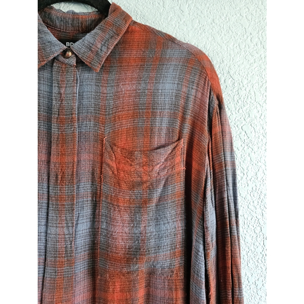 Bdg | Plaid Button Down Split Hem Tunic - image 2